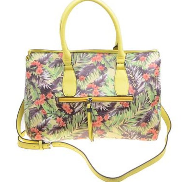 Floral Print Colorful Vegan Leather Shoulder/Crossbody Handbag, NWT - Picture 3 of 6